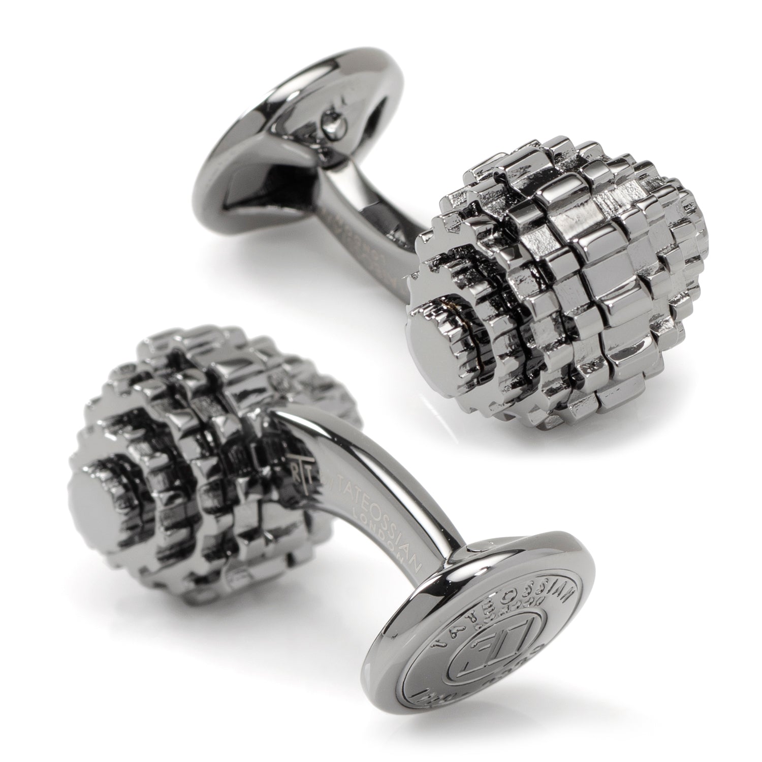  Cufflinks Moving Gunmetal Gear Cufflinks - Default Title - Bonton