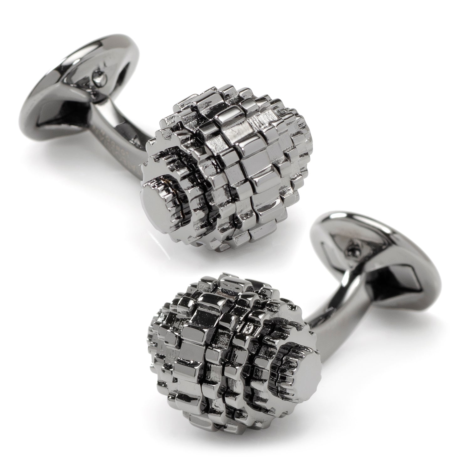  Cufflinks Moving Gunmetal Gear Cufflinks - Default Title - Bonton