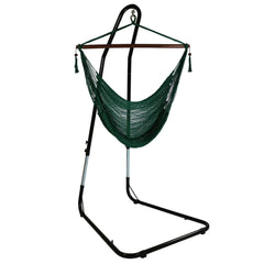 Caribbean Style Extra Large Hanging Rope Hammock Chair Swing with Adjustable Stand