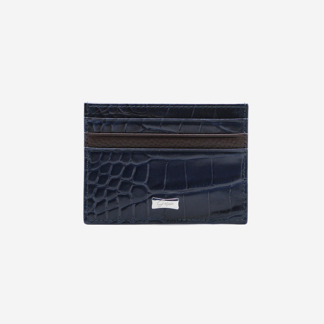  Gernie NYC Genuine Gator Leather Slim Card Case - Mahogany - Bonton