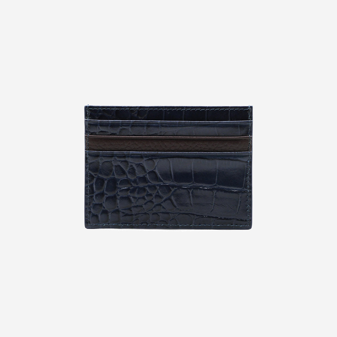  Gernie NYC Genuine Gator Leather Slim Card Case - Mahogany - Bonton