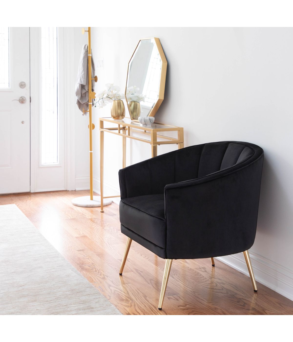  LumiSource Tania Accent Chair Gold & Black - Gold & Black - Bonton