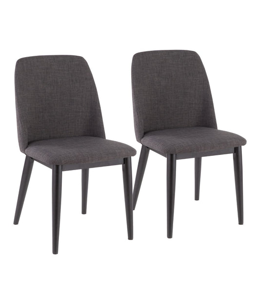 Tintori Dining Chair - Set Of 2 Charcoal & Black