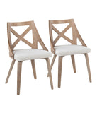 Charlotte Chair - Set of 2 White Washed & Cream