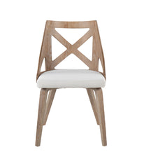 Charlotte Chair - Set of 2 White Washed & Cream