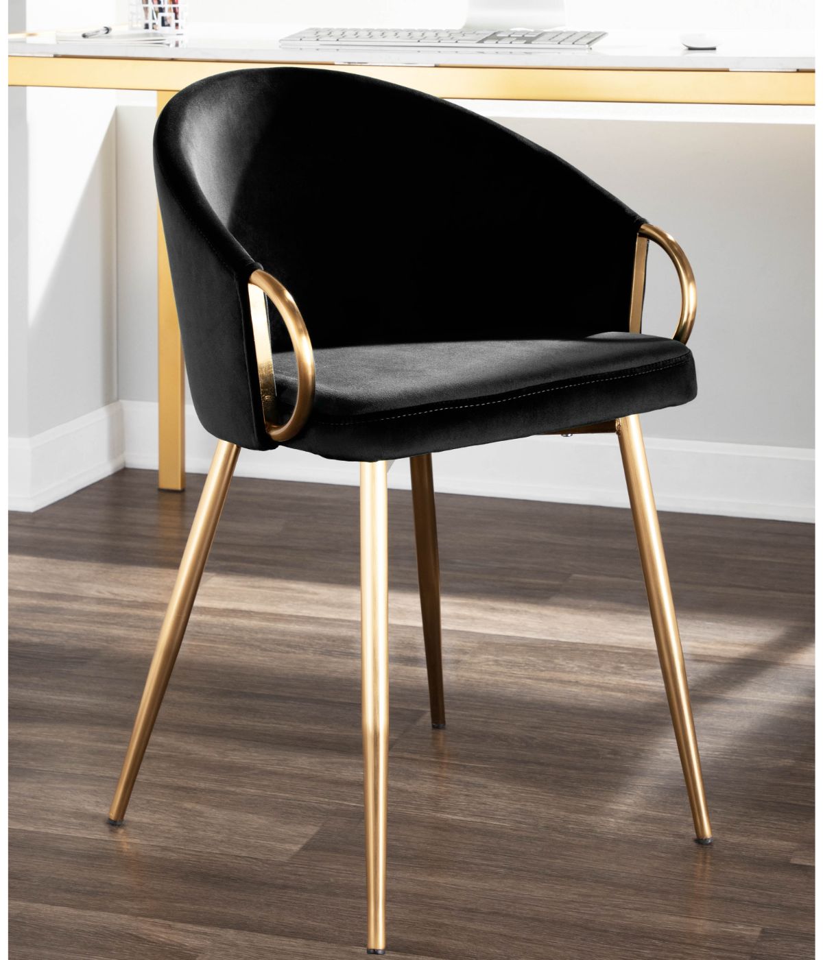  LumiSource Claire Chair Gold & Black - Gold & Black - Bonton