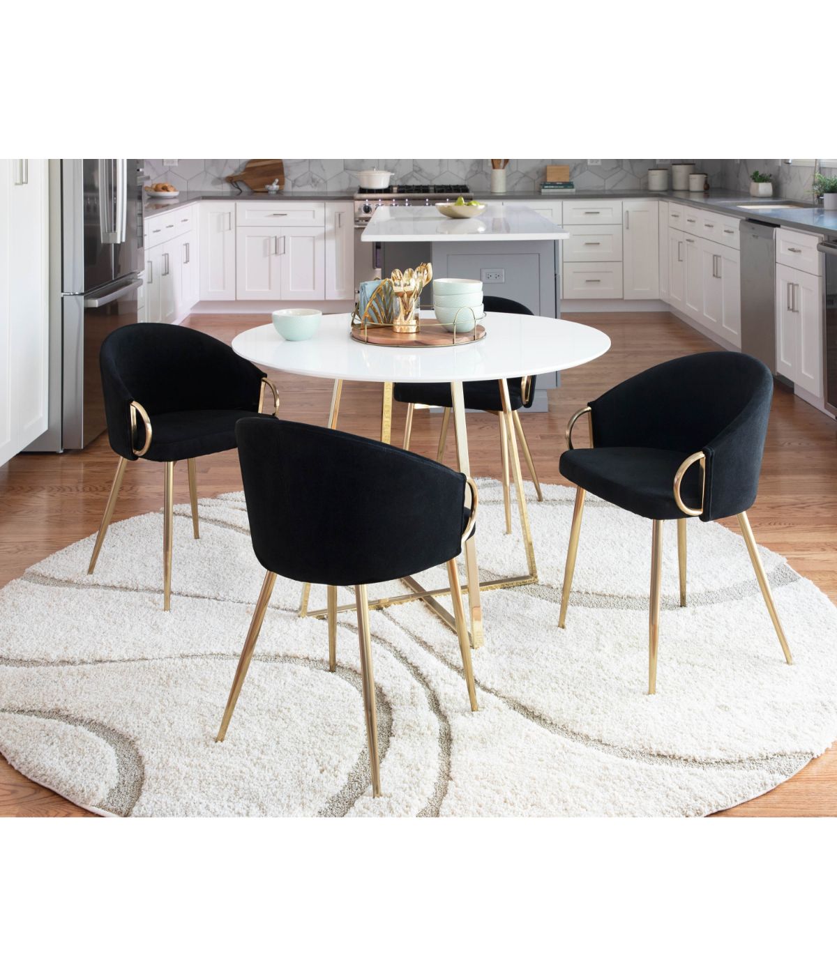  LumiSource Claire Chair Gold & Black - Gold & Black - Bonton