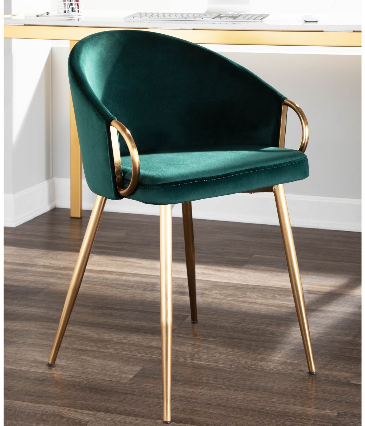  LumiSource Claire Chair Gold & Emerald Green - Gold & Emerald Green - Bonton