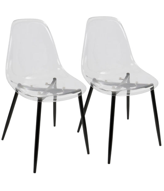 Clara Dining Chair - Set of 2 Black & Clear