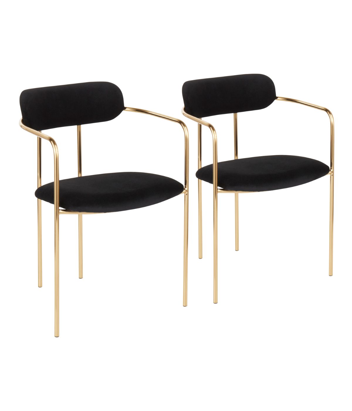 Demi Chair - Set of 2 Gold & Black
