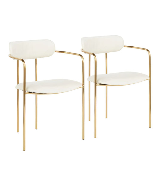 Demi Chair - Set of 2 Gold & Cream