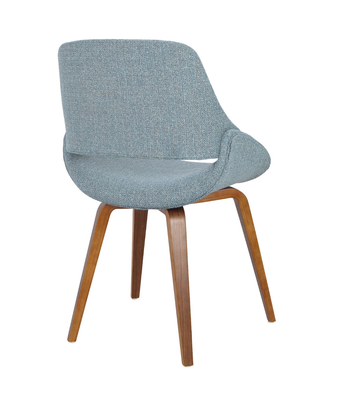  LumiSource Fabrico Chair - Set of 2 Walnut & Blue - Walnut & Blue - Bonton