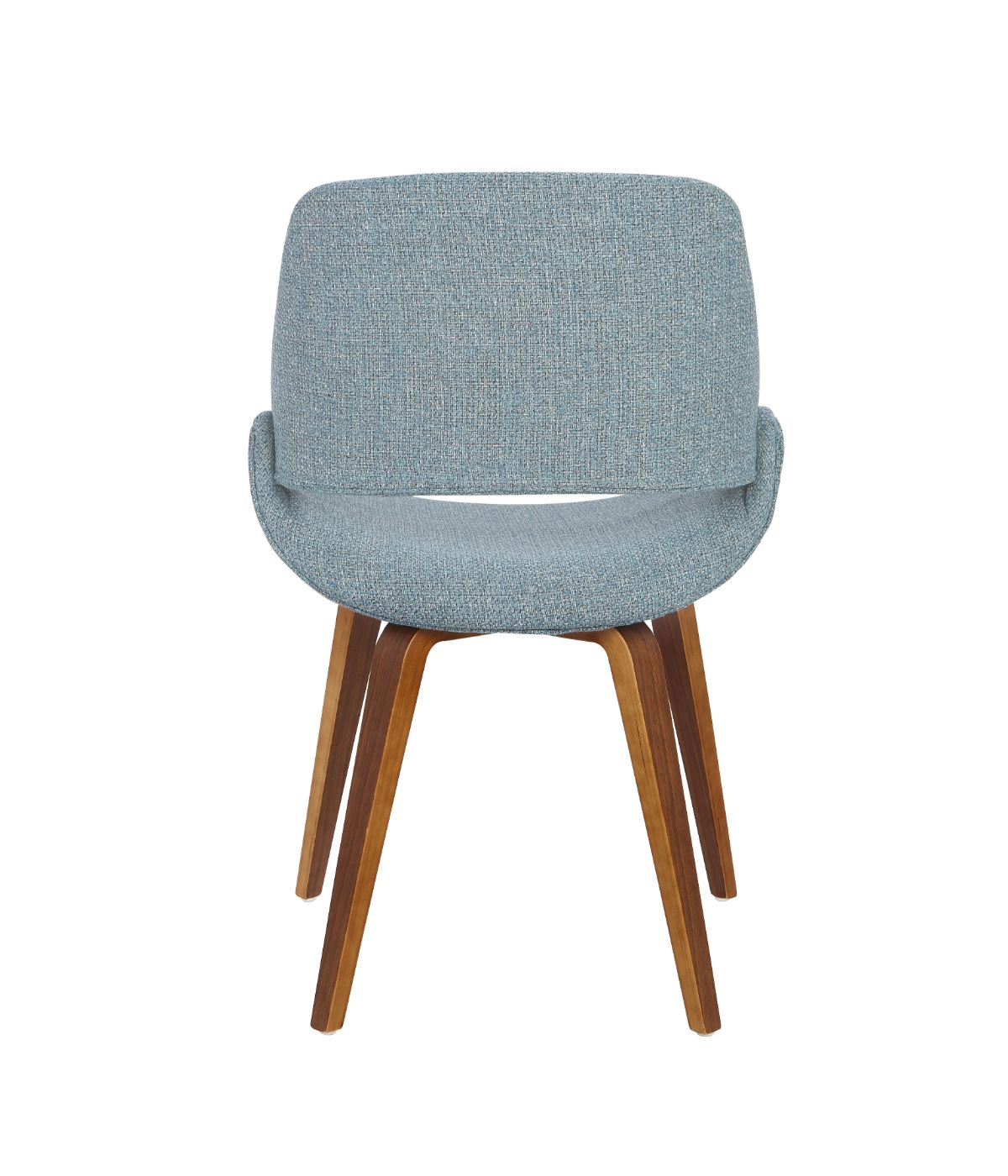  LumiSource Fabrico Chair - Set of 2 Walnut & Blue - Walnut & Blue - Bonton