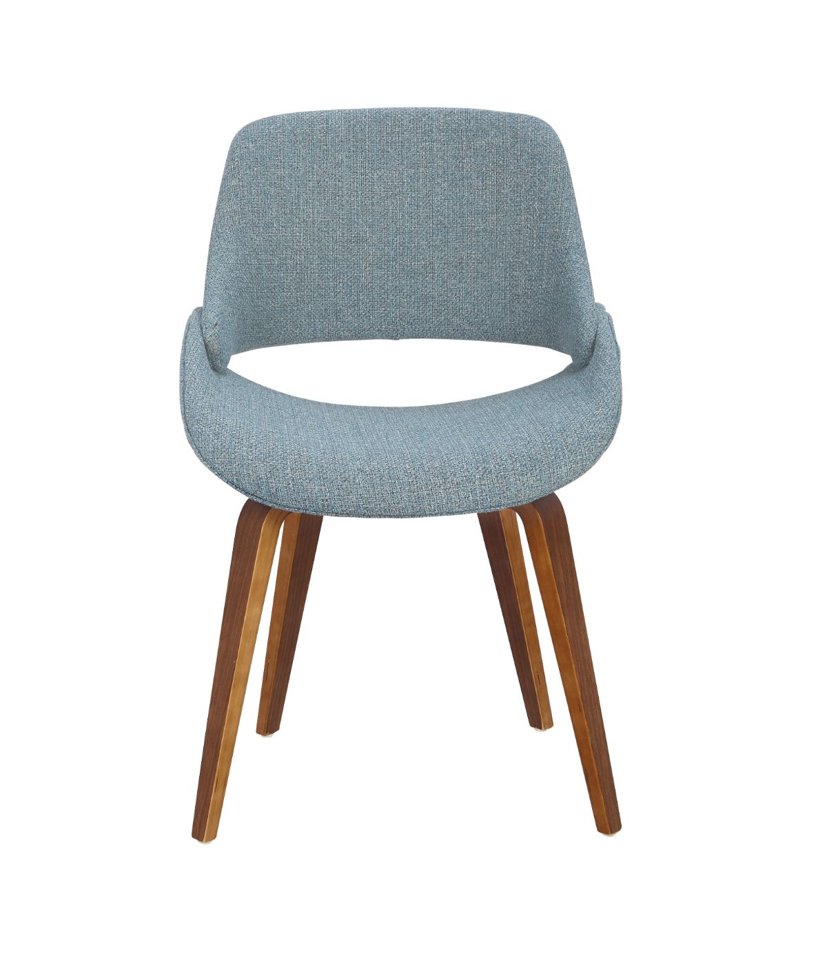  LumiSource Fabrico Chair - Set of 2 Walnut & Blue - Walnut & Blue - Bonton