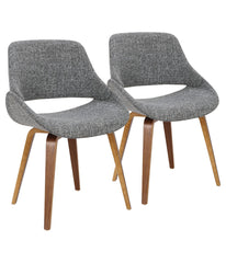 Fabrico Chair - Set of 2 Walnut & Grey