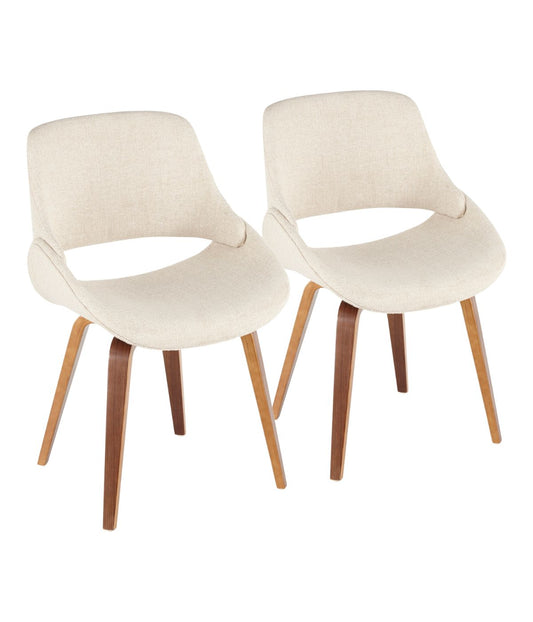 Fabrico Chair - Set of 2 Walnut & Cream