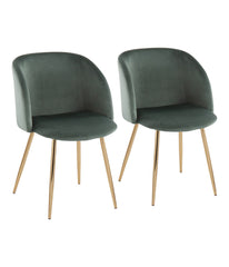 Fran Chair - Set of 2 Gold & Sage Green