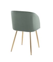 Fran Chair - Set of 2 Gold & Sage Green