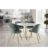 Fran Chair - Set of 2 Gold & Sage Green