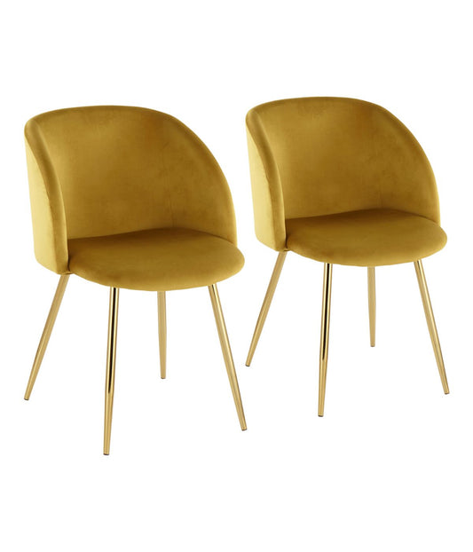 Fran Chair - Set of 2 Gold & Chartreuse