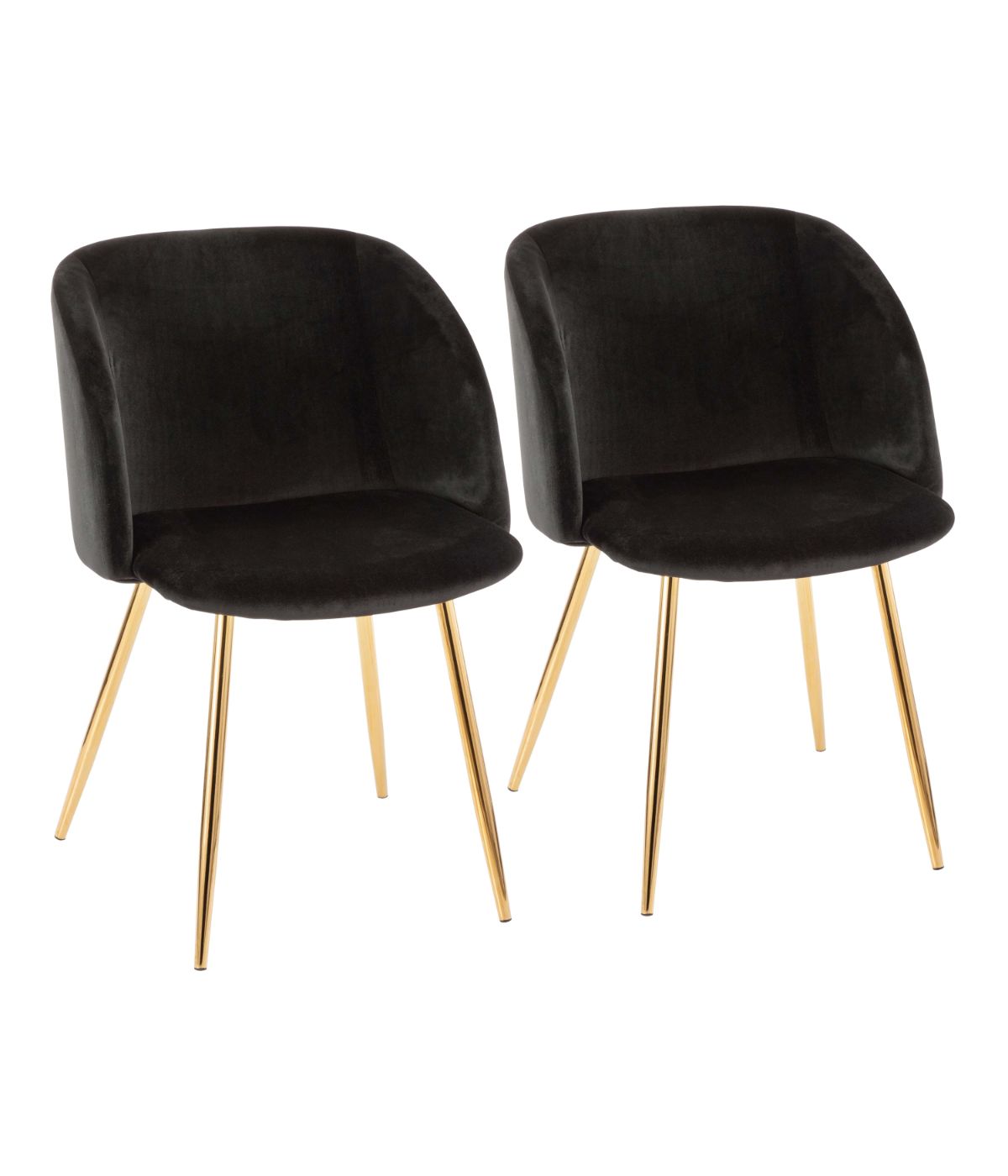  LumiSource Fran Chair - Set of 2 Gold & Black - Gold & Black - Bonton