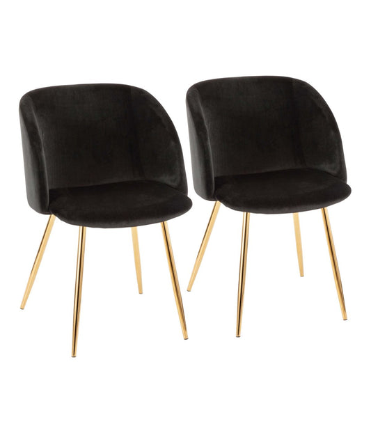 Fran Chair - Set of 2 Gold & Black