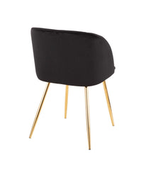 Fran Chair - Set of 2 Gold & Black