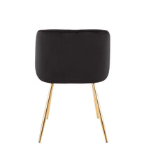 Fran Chair - Set of 2 Gold & Black