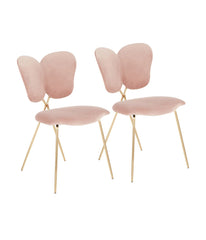 Madeline Chair - Set of 2 Gold & Blush Pink