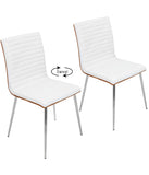 Mason Swivel Chair - Set of 2 Walnut & Off-White
