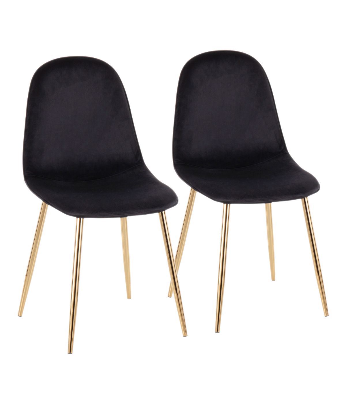  LumiSource Pebble Chair - Set of 2 Gold & Black - Gold & Black - Bonton