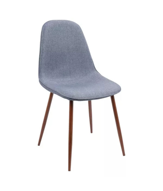 Pebble Dining Chair - Set of 2 Walnut & Blue