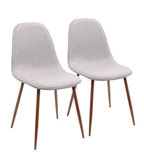 Pebble Dining Chair - Set of 2 Walnut & Grey