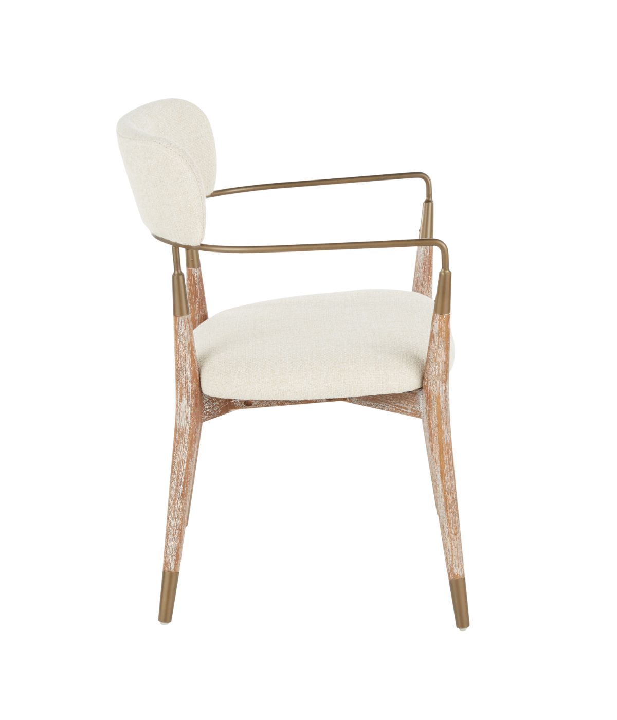  LumiSource Savannah Chair - Set of 2 Copper, White Washed & Cream - Copper, White Washed & Cream - Bonton