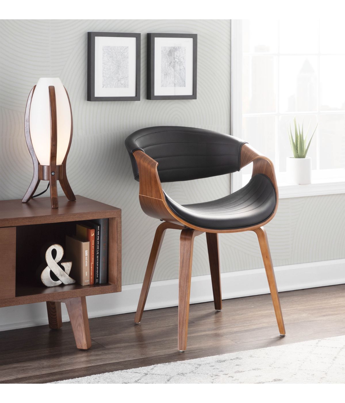  LumiSource Symphony Chair Walnut & Black - Walnut & Black - Bonton