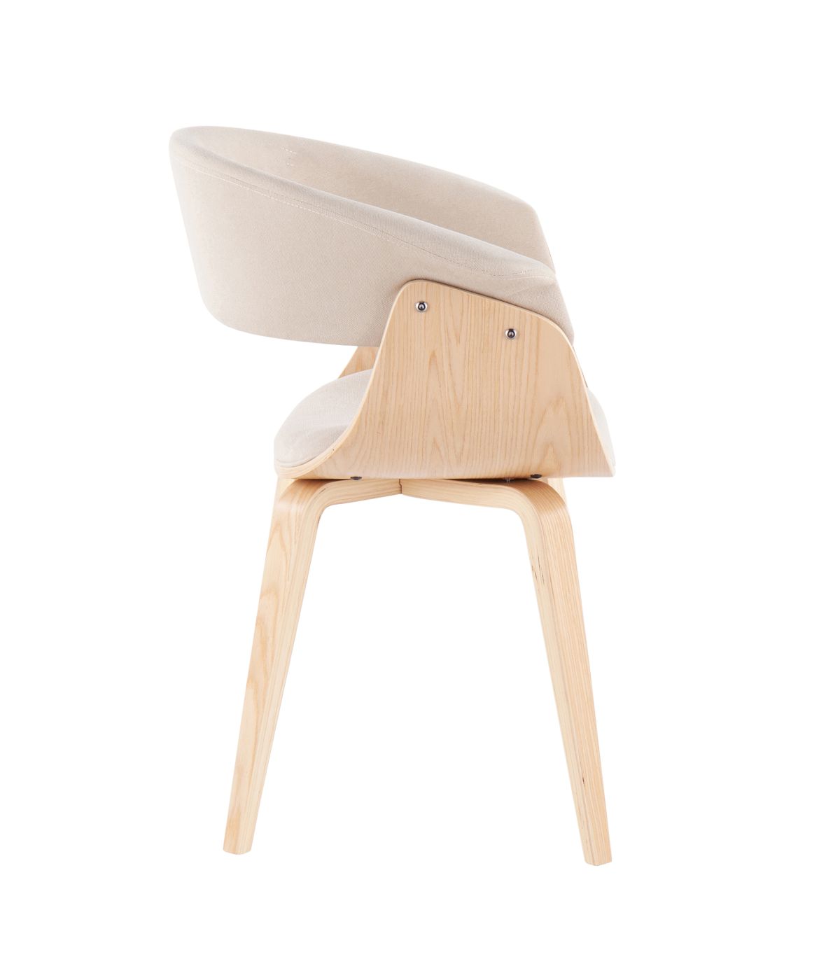  LumiSource Vintage Mod Chair Natural & Cream - Natural & Cream - Bonton