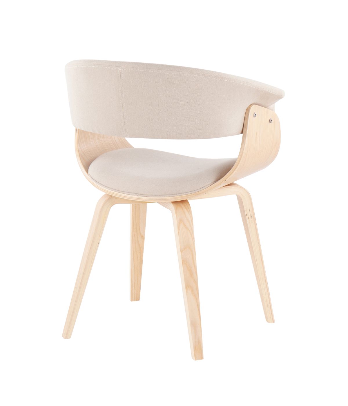  LumiSource Vintage Mod Chair Natural & Cream - Natural & Cream - Bonton