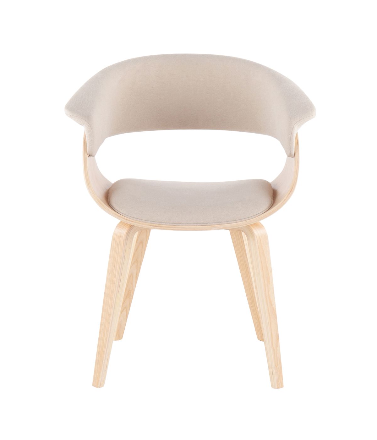  LumiSource Vintage Mod Chair Natural & Cream - Natural & Cream - Bonton