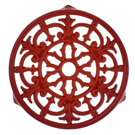 French Fleur De Lys Enameled Cast Iron Trivet