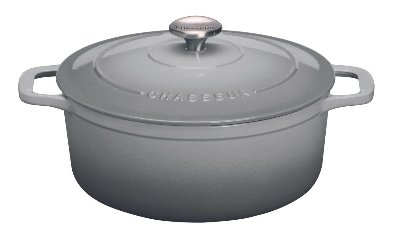  Chasseur French Enameled 4.2 Qt Cast Iron Round Dutch Oven - Quartz Blue - Bonton