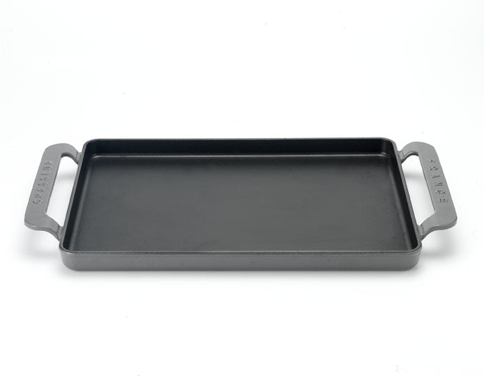  Chasseur Chasseur French Rectangular Enameled Cast Iron Griddle, 14-Inch, Caviar Grey - Default Title - Bonton