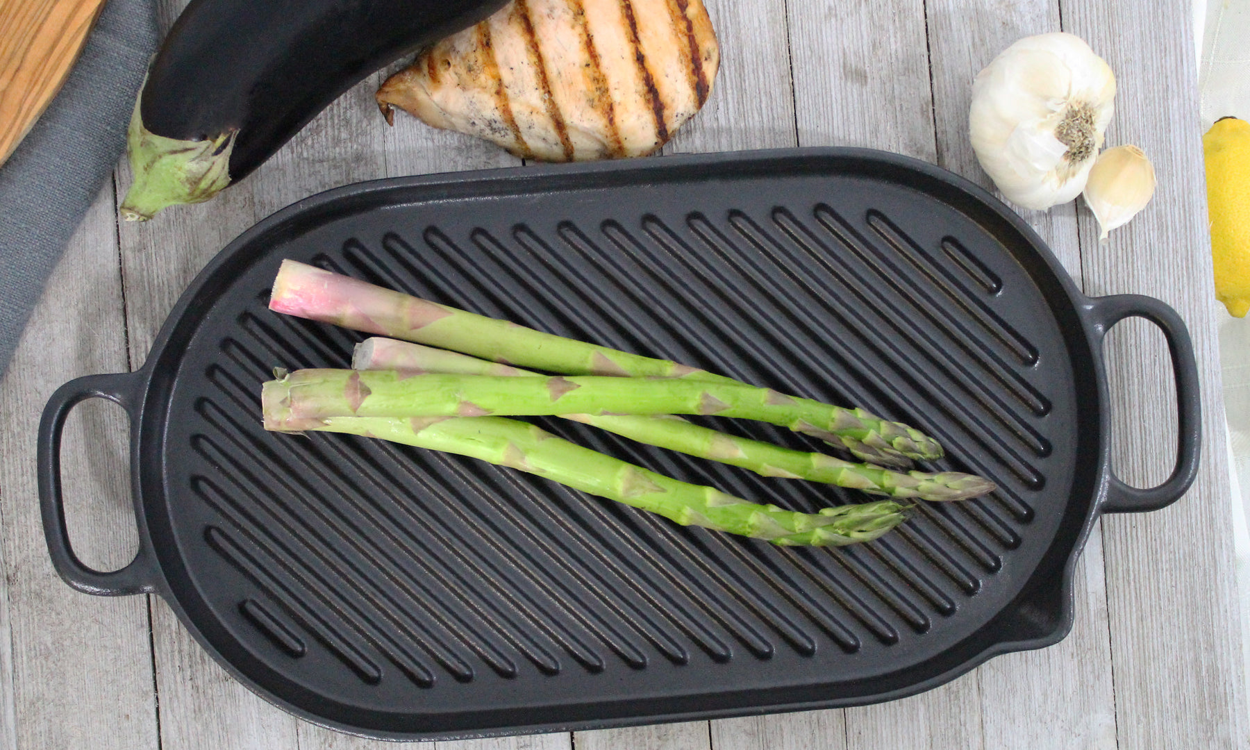  Chasseur Oval French Cast Iron Grill, 14-Inch - Default Title - Bonton