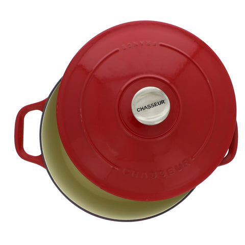 French Enameled Cast Iron Round Dutch Oven, 6.25-Quart, Red