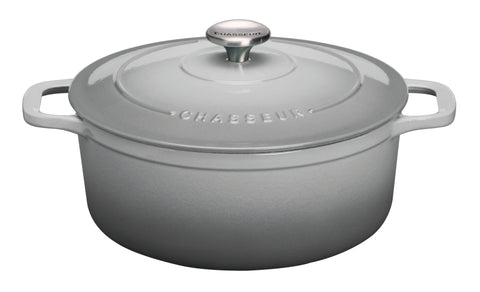 French Enameled Cast Iron Round Dutch Oven, 4.2-Quart, Celestial Grey