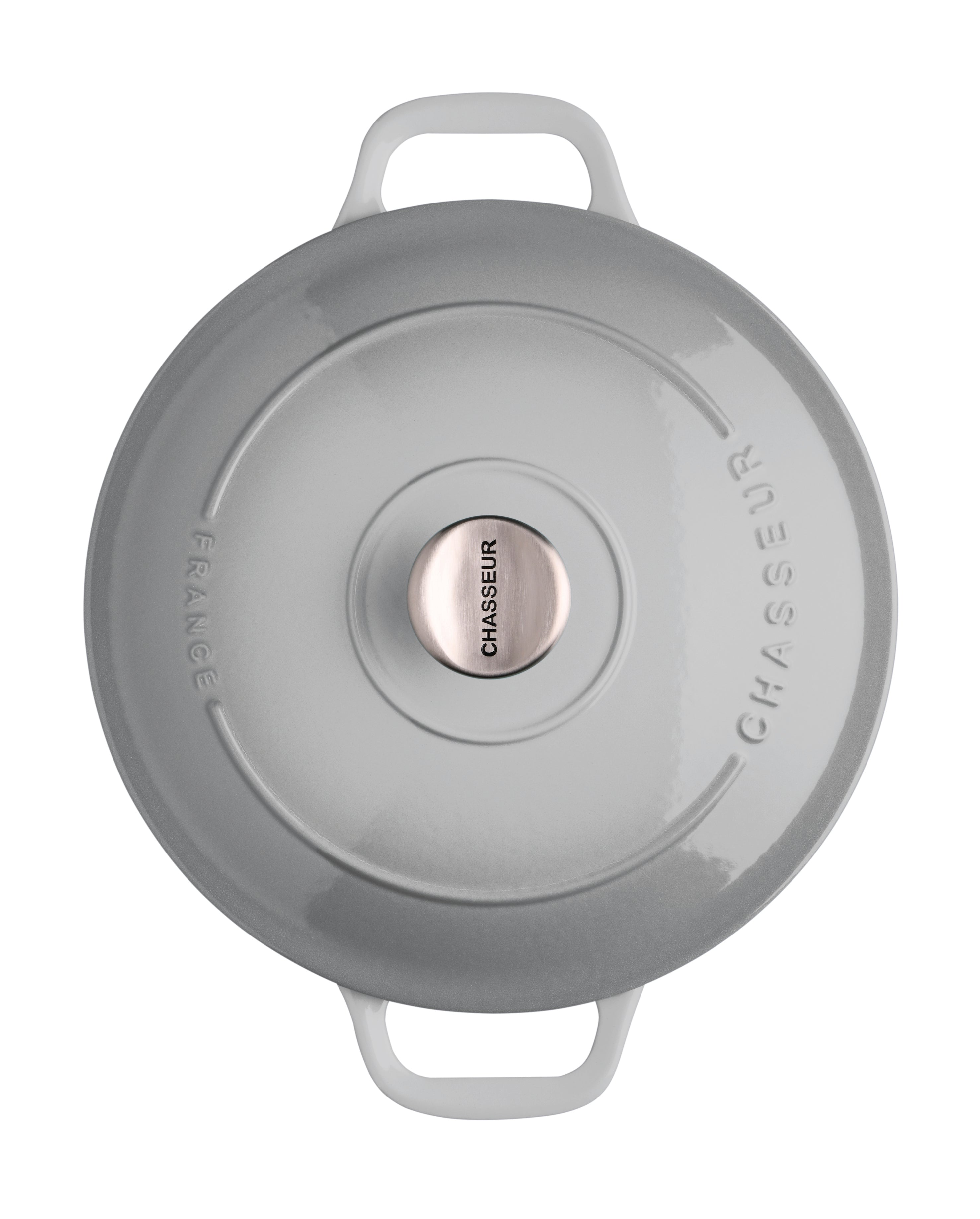  Chasseur French Enameled Cast Iron Round Dutch Oven, 4.2-Quart, Celestial Grey - Default Title - Bonton