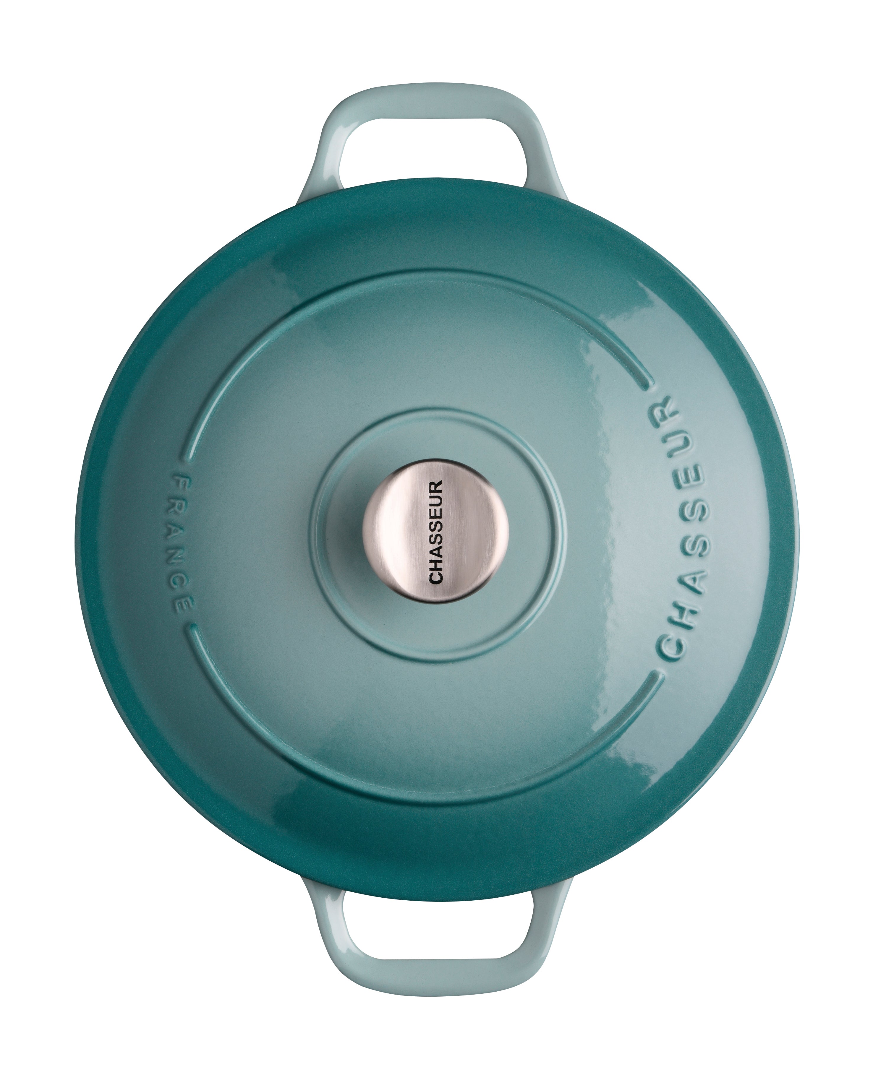  Chasseur French Enameled Cast Iron Round Dutch Oven, 4.2-Quart, Quartz Blue - Default Title - Bonton