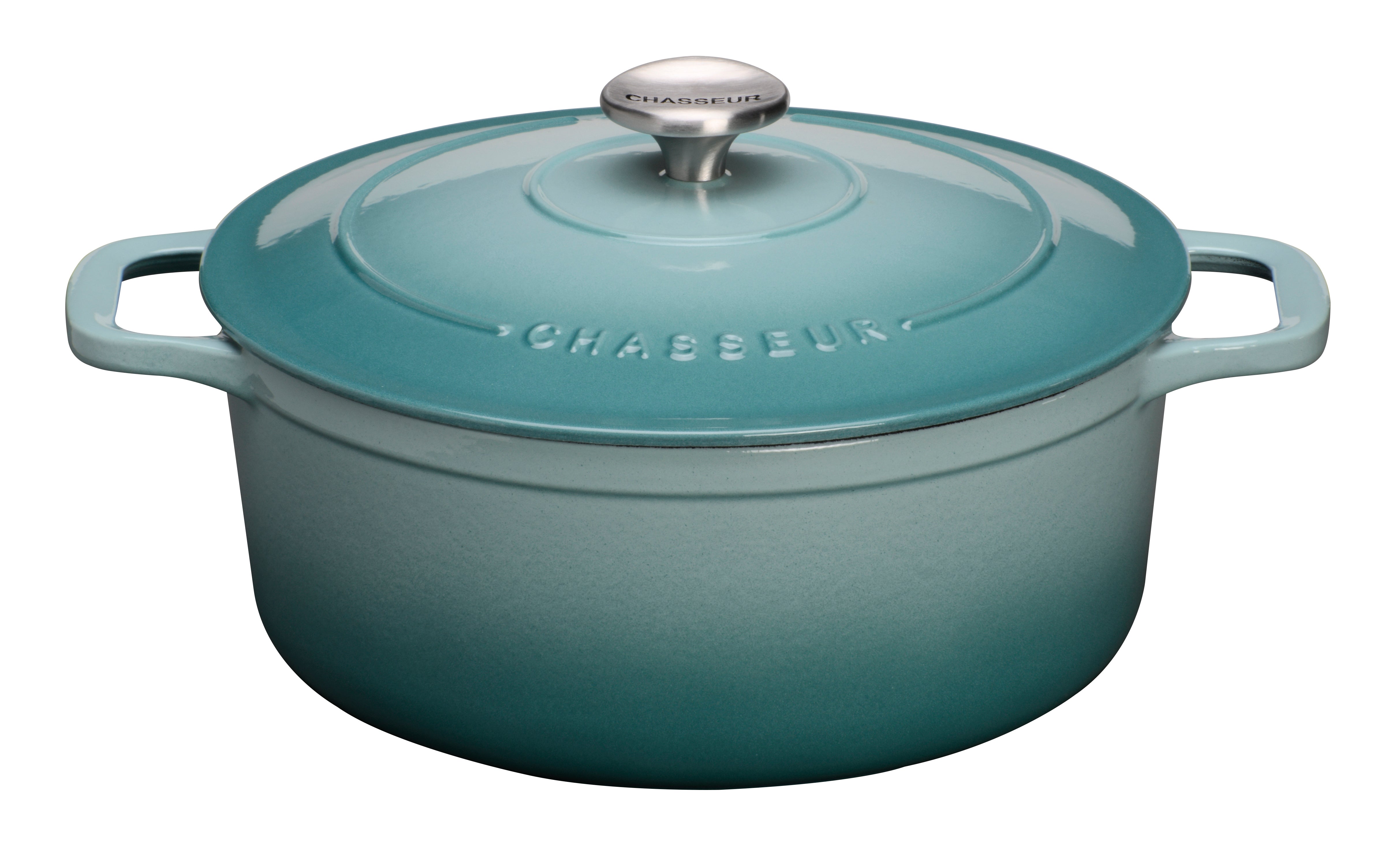  Chasseur French Enameled Cast Iron Round Dutch Oven, 4.2-Quart, Quartz Blue - Default Title - Bonton