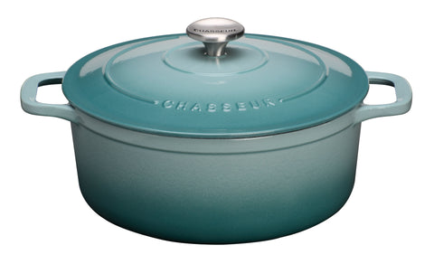 French Enameled Cast Iron Round Dutch Oven, 4.2-Quart, Quartz Blue