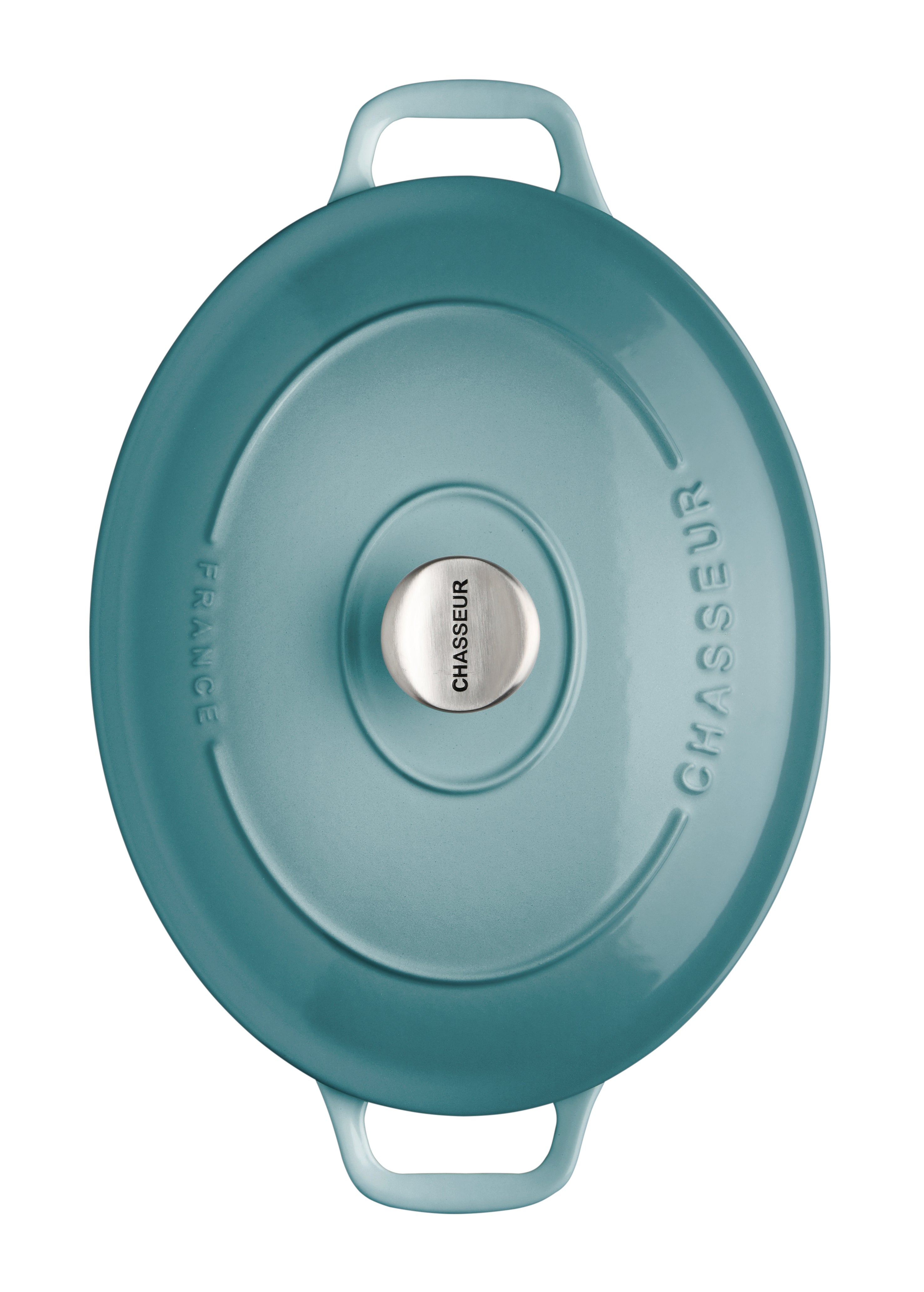  Chasseur French Enameled Cast Iron Oval Dutch Oven, 5.3-Quart, Quartz Blue - Default Title - Bonton