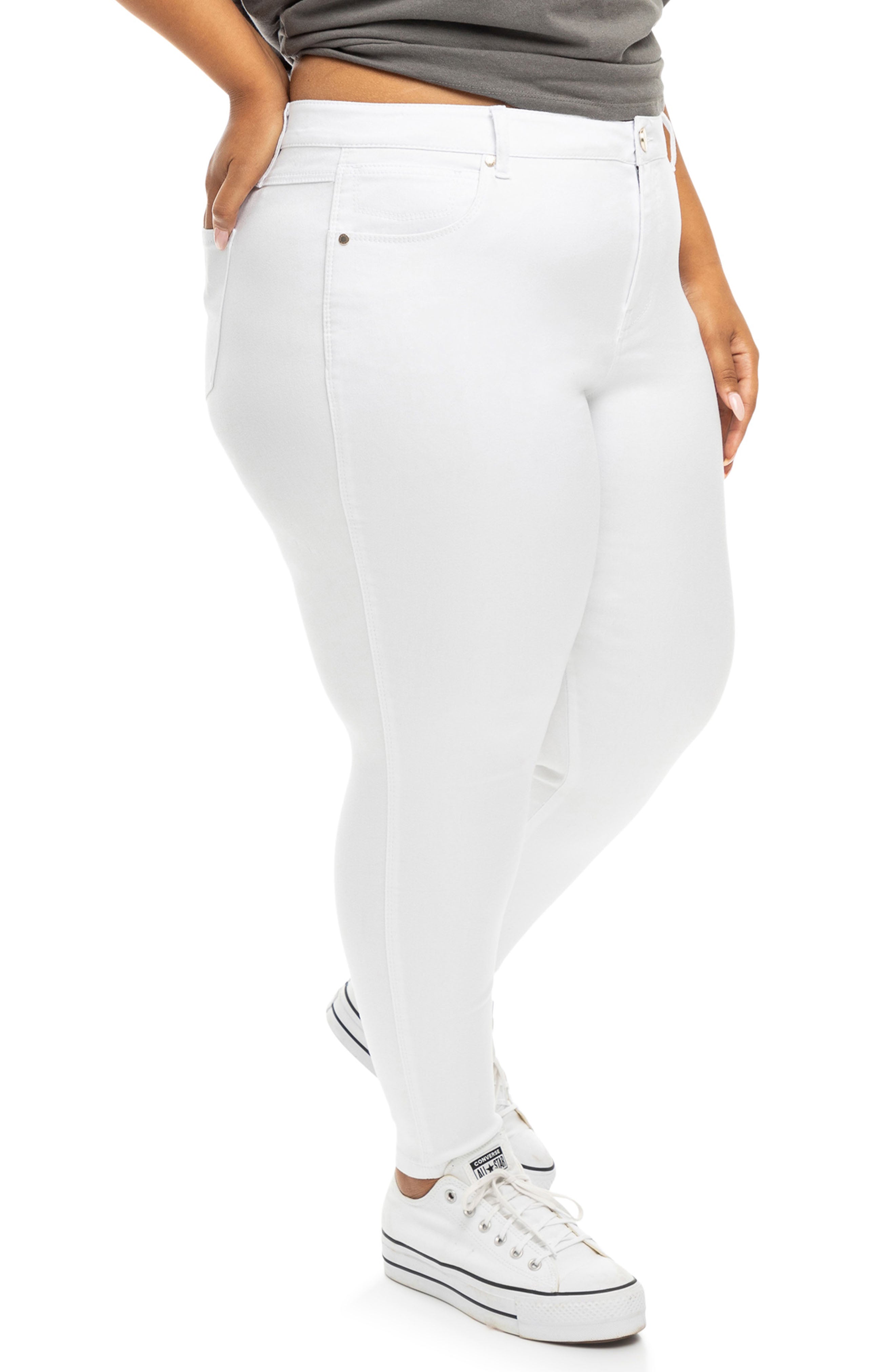  Butter High Rise Ankle Skinny Plus 28 - White - Bonton